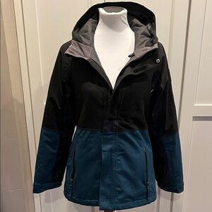BONFIRE Women's Black and Teal Ski Jacket Size SP